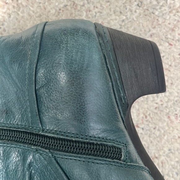 Cobb Hill Leather Slouch Heeled Ankle Boots Dark Teal Size 7 Great Condition - Picture 9 of 10